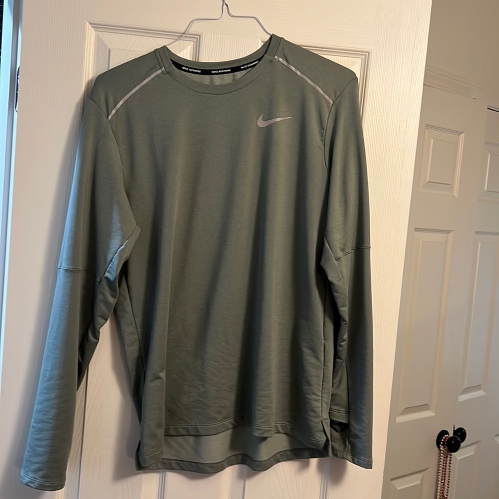 Light Green/Gray Nike Rubbing Long Sleeve Tee